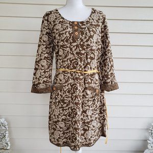NWT Nick and Me Tunic style dress with long sleeves and a tapestry design